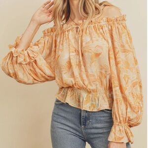 Vici Dolls - Papaya Printed Off The Shoulder Blouse
